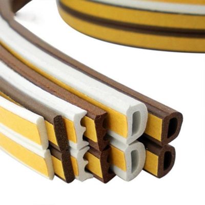 100% PP Karet Silikon Pvc Sealing Strip Flat Extruded Epdm Door Window Bentuk E
