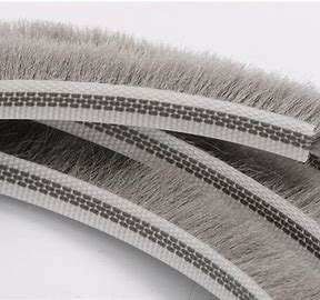 Aluminium Alloy Strip Brush Weather Stripping Apposite Door Seal Strip untuk Sliding Door Pile Tinggi 3-25mm / lebar 3-50mm