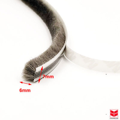 Aluminium Alloy Strip Brush Weather Stripping Apposite Door Seal Strip untuk Sliding Door Pile Tinggi 3-25mm / lebar 3-50mm