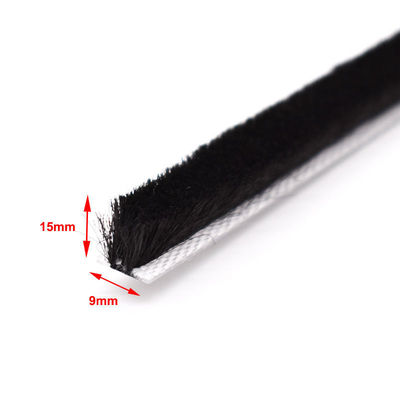 100% PP 3p Abu-abu Hitam Jendela Dan Pintu Silicon Waterproof Tumpukan Plastik Cuaca Strip 3-50mm Lebar 3-25mm Tinggi Tumpukan